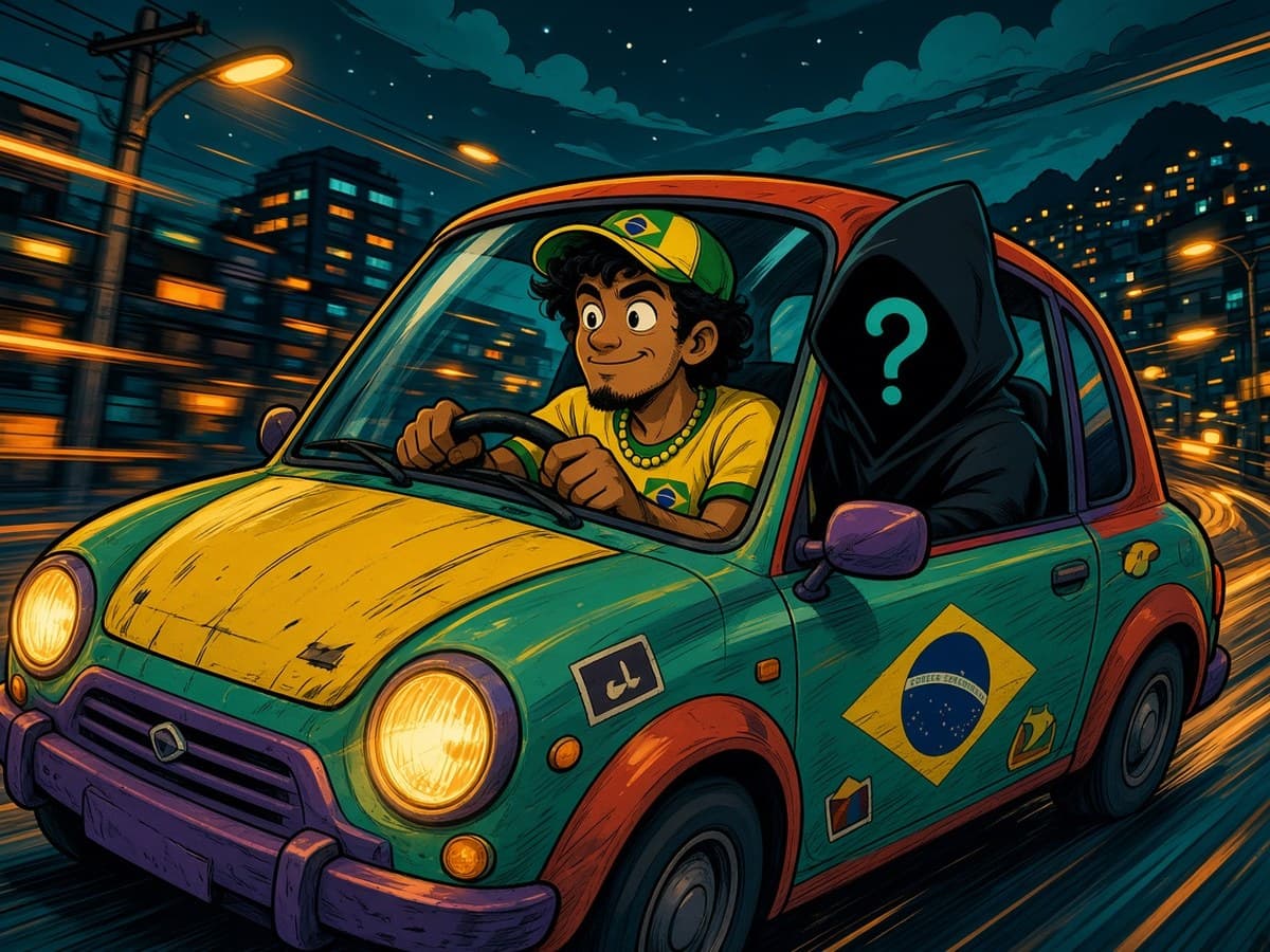 Flavinho fugindo de carro com um passageiro misterioso